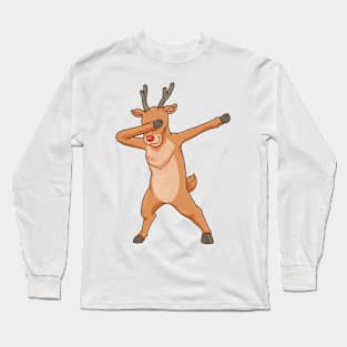 Reindeer on Christmas at Hip Hop Dance Long Sleeve T-Shirt